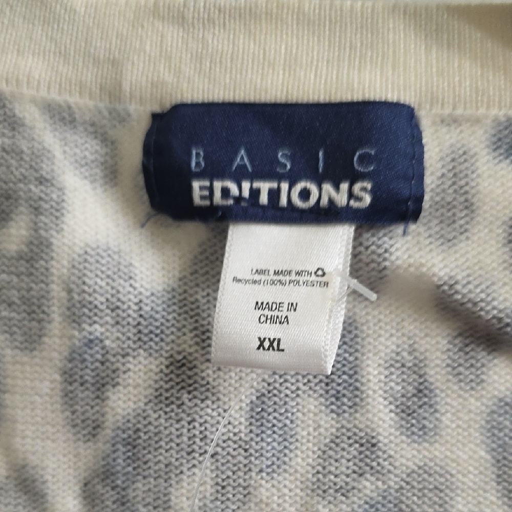 NEW Basic Editions Black and White Leopard Print … - image 3